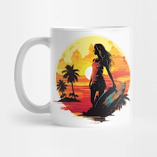 Girls surf better, summer surfing, sunset hunting v6 Mug